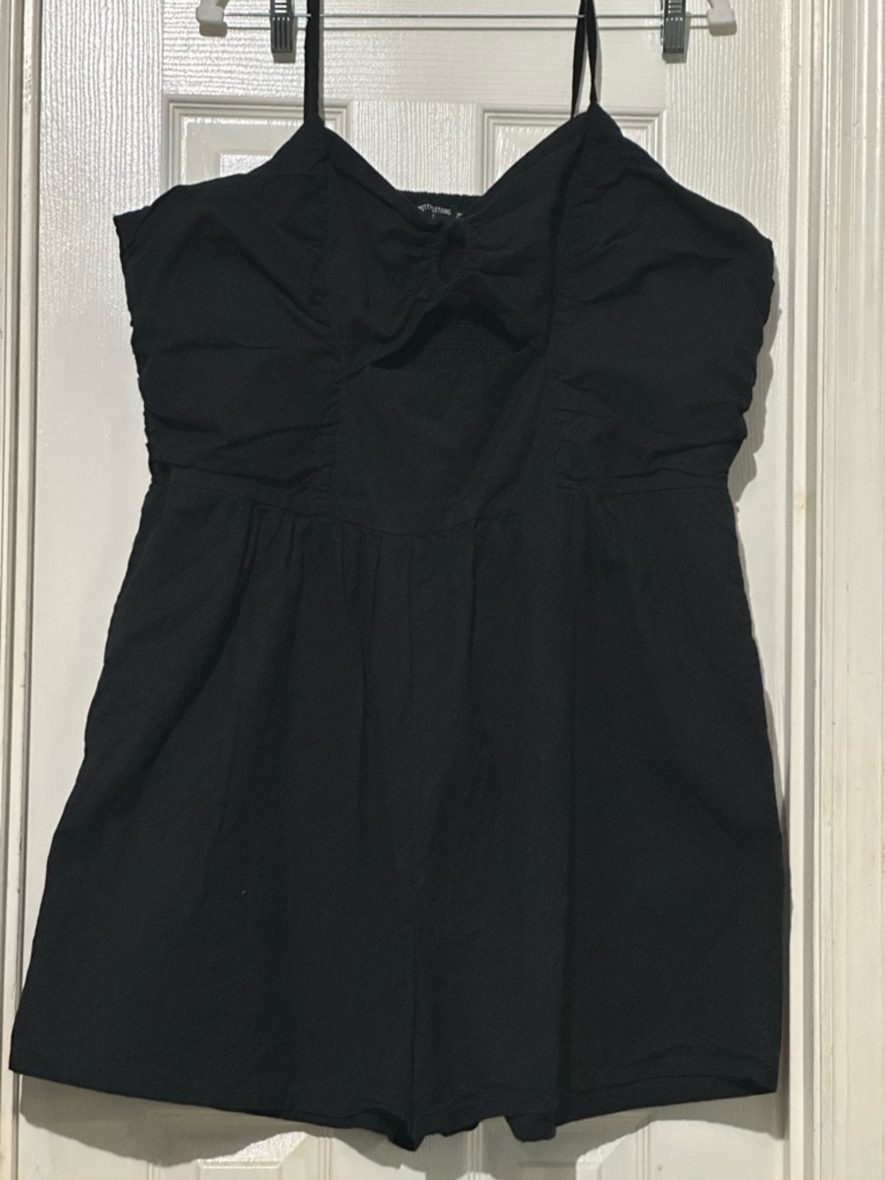 PrettyLittleThing Black Babydoll Romper | Size 22 | Flowy Fit